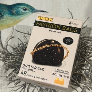 New BRIX Fashion Bags Building Blocks Set Black Quilted Bag Adult & Kids Kit